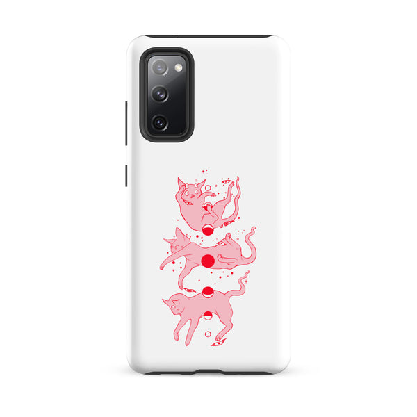 Cat Phases, Tough case for Samsung® featuring original illustration of cats and moon phases.