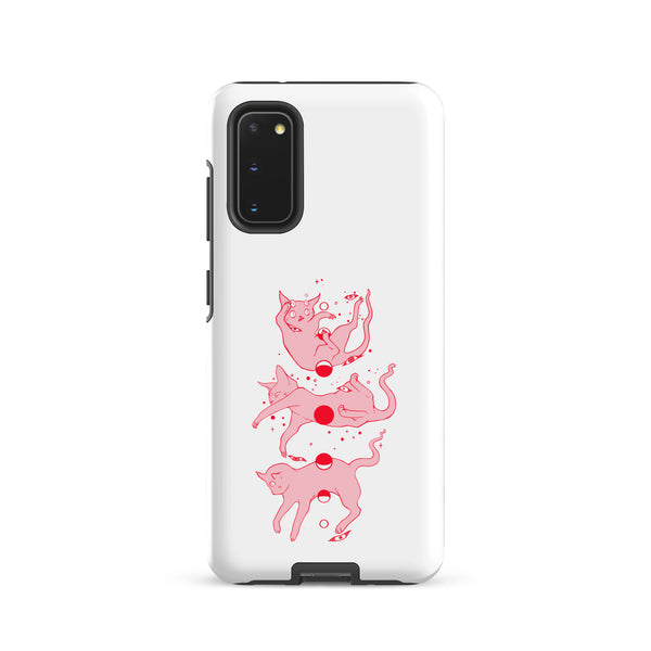 Cat Phases, Tough case for Samsung® featuring original illustration of cats and moon phases.