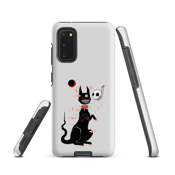 Black Cat And Skull, Tough case for Samsung® with an illustration of a cute black cat and skull.