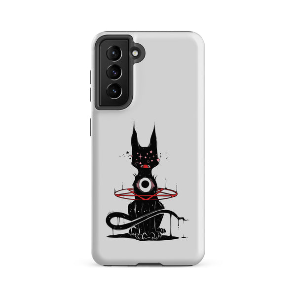 Demon Cat, Tough case for Samsung® featuring an original illustration of a demon cat with a striking design.