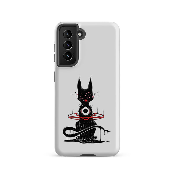 Demon Cat, Tough case for Samsung® featuring an original illustration of a demon cat design.