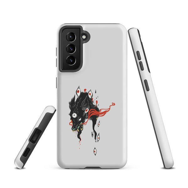 Wolf, Tough case for Samsung® featuring an original wolf illustration with eye details on a matte finish.