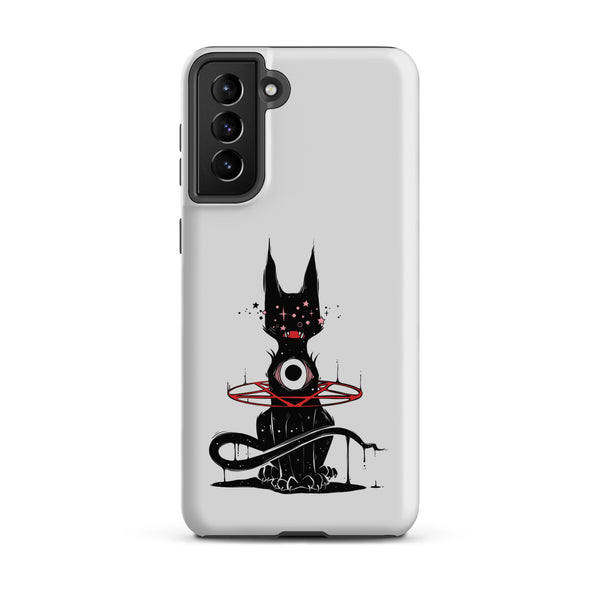 Demon Cat, Tough case for Samsung® featuring an original illustration of a demon cat design.