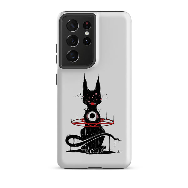 Demon Cat, Tough case for Samsung® featuring an original illustration of a demon cat design.