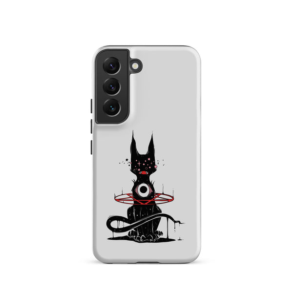 Demon Cat, Tough case for Samsung® featuring original illustration of a demon cat on impact-resistant design.