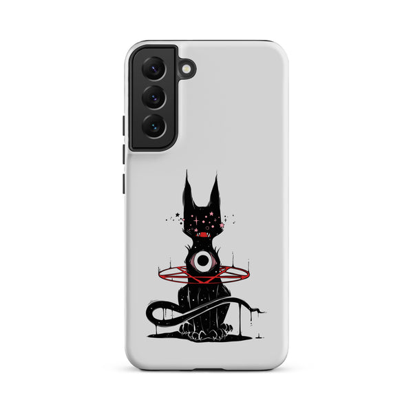 Demon Cat, Tough case for Samsung® featuring a unique illustration of a demon cat on a durable phone case.