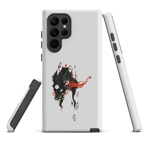 Wolf, Tough case for Samsung® featuring original wolf illustration, matte finish, and dual-layer protection for Galaxy S22 Ultra.