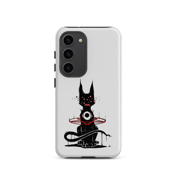 Demon Cat, Tough case for Samsung® featuring an illustration of a demon cat on a durable phone case.