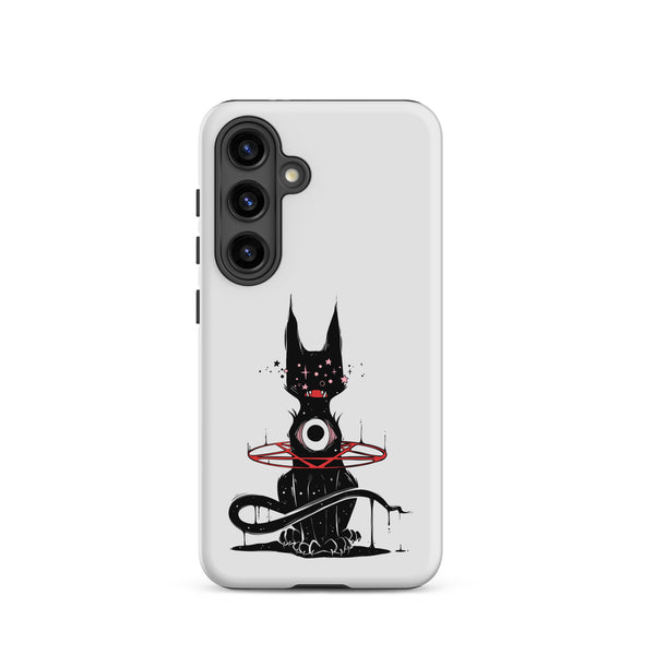 Demon Cat, Tough case for Samsung® featuring original illustration of a demon cat with eerie design.