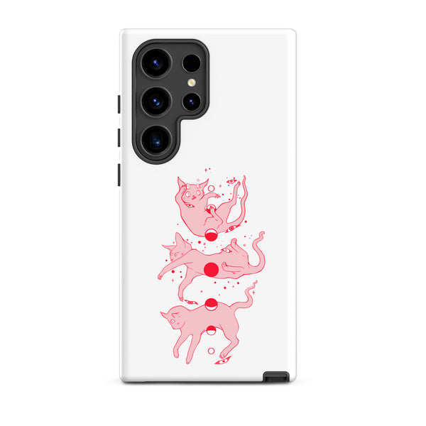 Cat Phases, Tough case for Samsung® with illustration of cat phases and moon design.