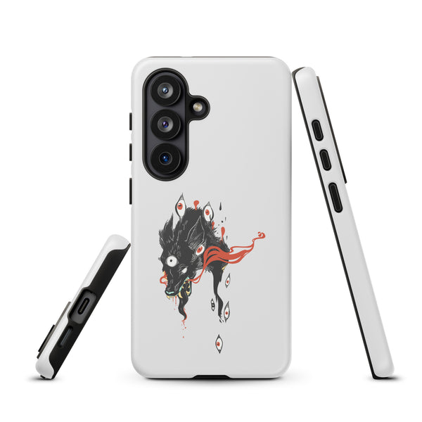 Wolf, Tough case for Samsung® featuring an illustrated wolf design, impact-resistant and durable matte finish.