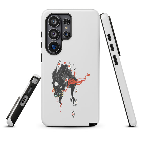 Wolf, Tough case for Samsung® featuring original wolf illustration with shock-absorbing materials and dual-layer protection.