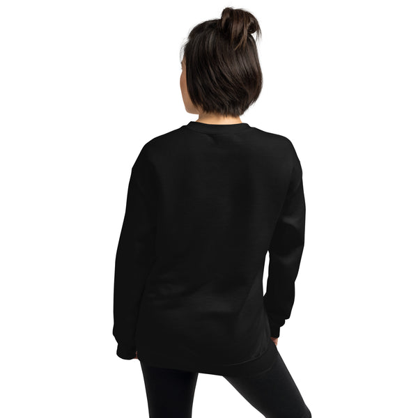 Back view of unisex Wolf Howl sweatshirt, showcasing its cozy fit and pre-shrunk fabric.