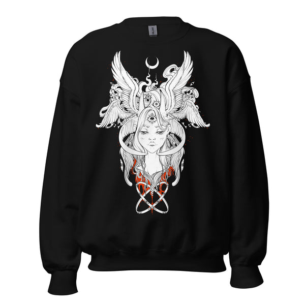 Demon Angel Woman Sweatshirt, Goth Clothing