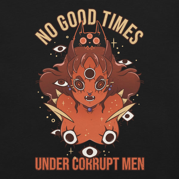 Graphic of Pyra The Witch from the No Good Times, Relaxed Crop Top, featuring a gothic aesthetic illustration.