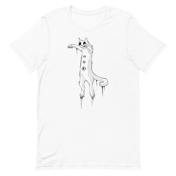 Spooky White Cat, Unisex T-Shirt