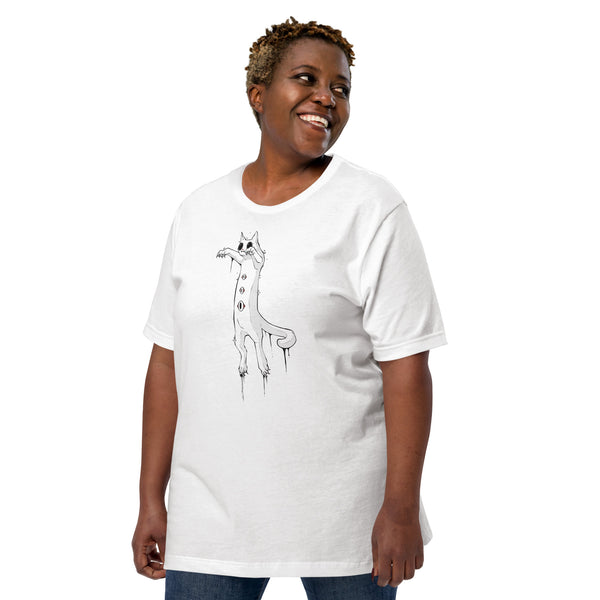 Spooky White Cat, Unisex T-Shirt