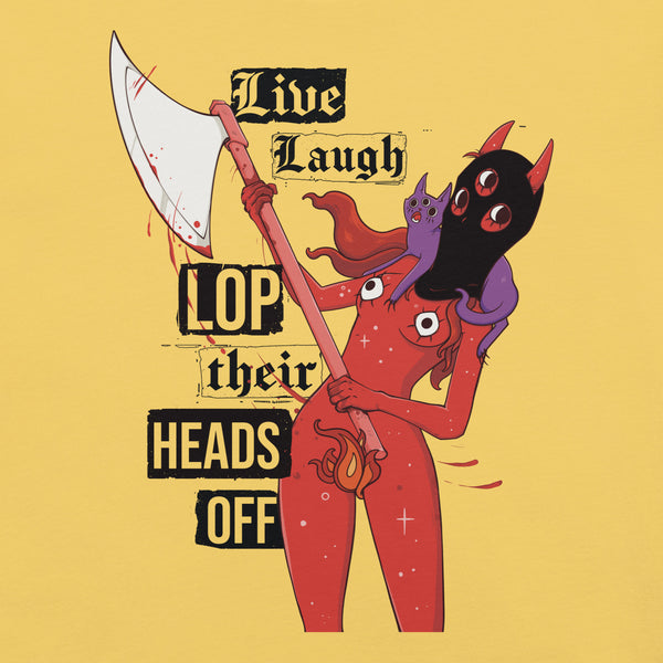 Live Laugh Lop, Unisex T-Shirt featuring original illustration and punk rock text design.