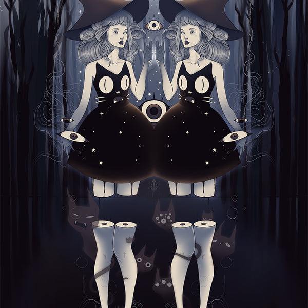 Witch Twins, Matte Art Print Poster