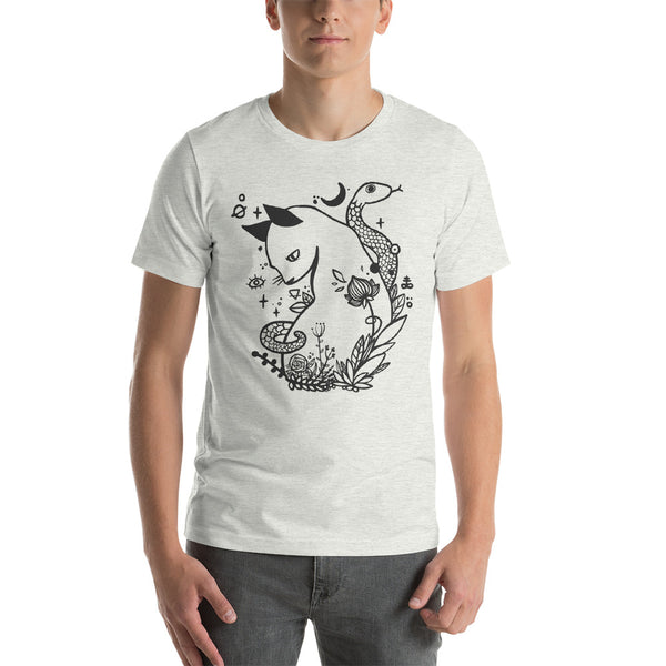 Cat And Snake T-Shirt-Unisex T-Shirts-CellsDividing