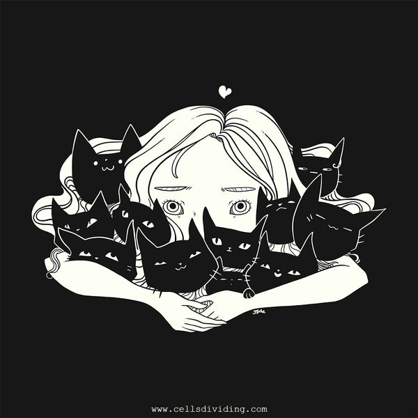 Girl Hugging Cats, Women’s Crop Top