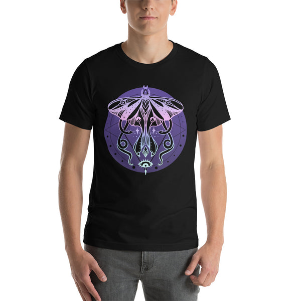 mens pastel goth tshirt with moth and snake