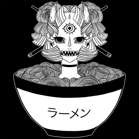 Monster Ramen, Matte Art Print Poster