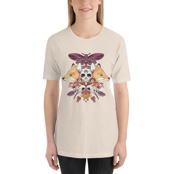 shirt with fox and autumn art by jennifer o'toole