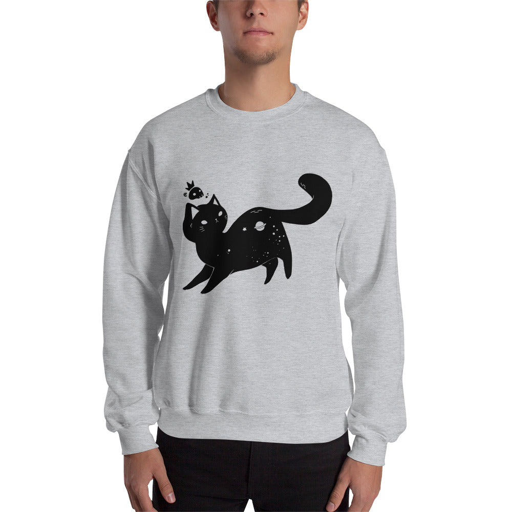 Kawaii Space Kitty Cat Sweatshirt Cute Cosmic Kitten Sweater Shirt