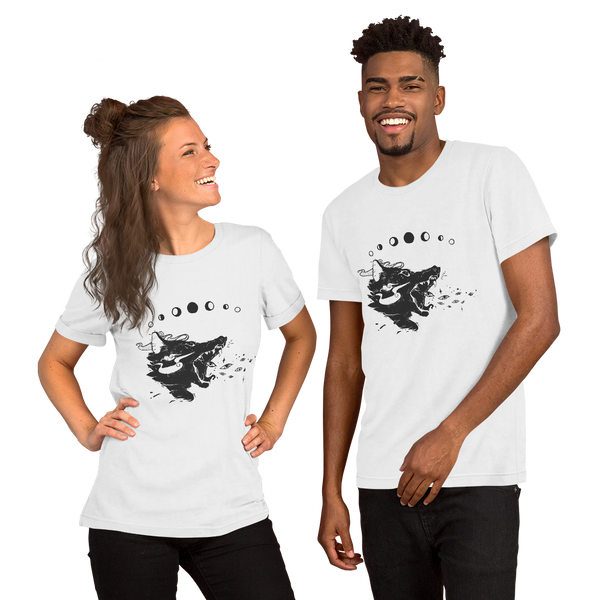 Wolf With Eyes Unisex T-Shirt, White