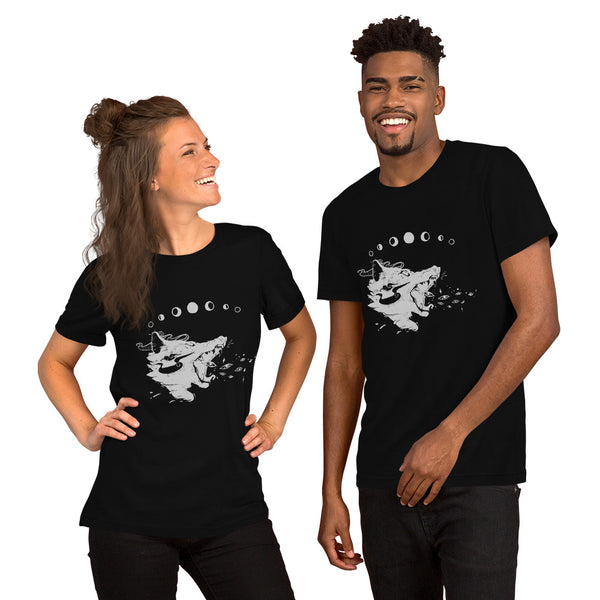 Wolf And Eyes Unisex T-Shirt, Black