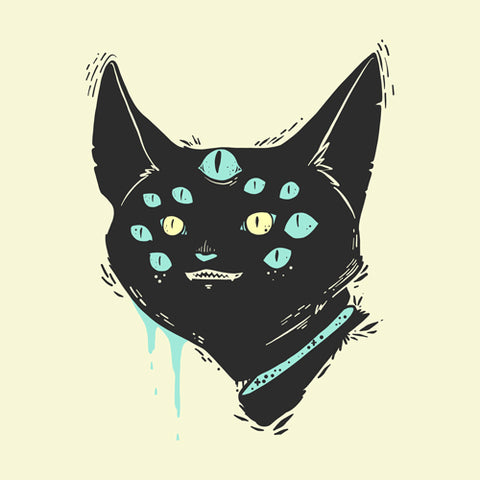 Many-Eyed Cat Monster Matte Art Print