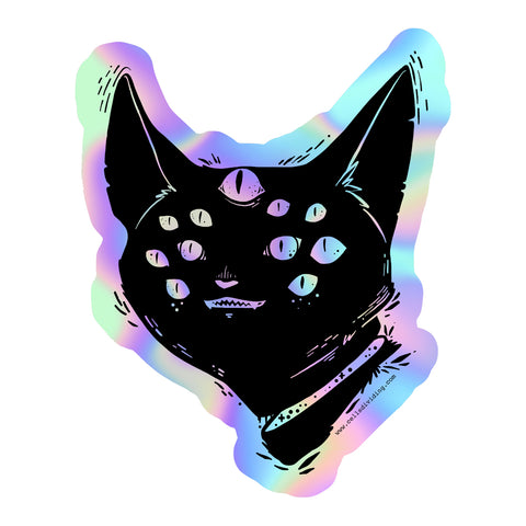 Spider Cat, Holographic Sticker