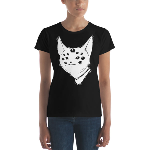 Spider Cat, Black, Ladies T-Shirt