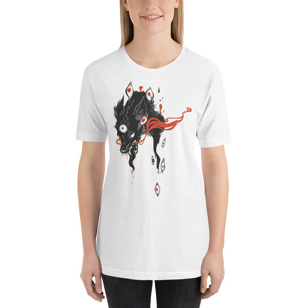 Magic Wolf With Third Eye, White Unisex T-Shirt
