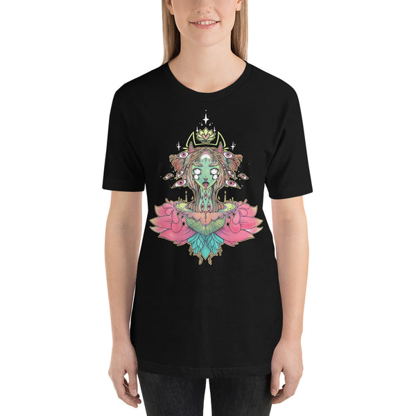 Sacred Lotus Creature Unisex T-Shirt, Black