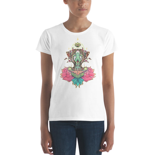 Sacred Lotus Monster, Ladies T-Shirt, White