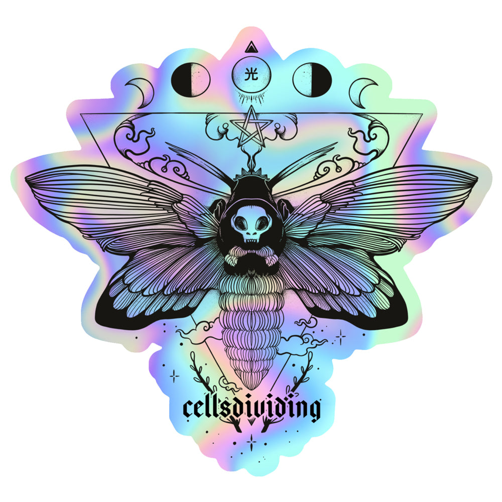 Death Head Moth, Holographic Sticker