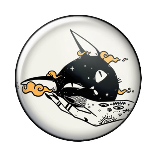 Cat Face Squish, 1-Inch Pin Button