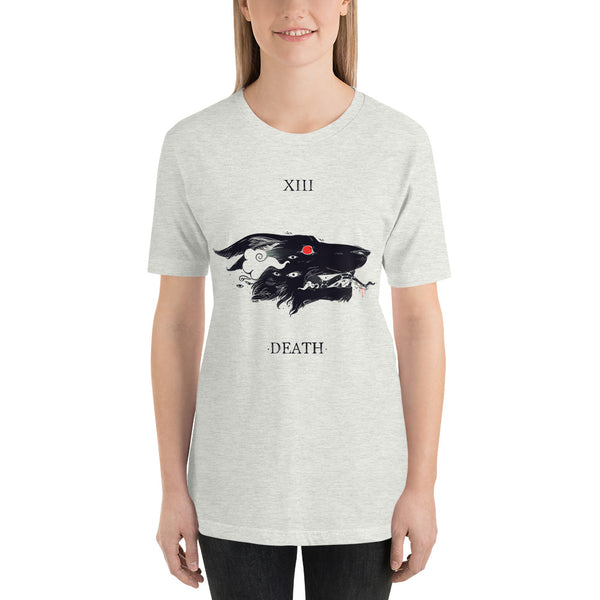 Wolf Death Tarot Card, Unisex T-Shirt, Ash