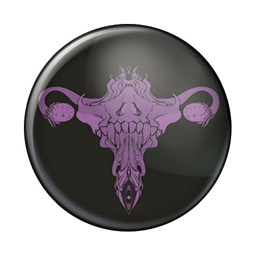 Death Metal Uterus, Purple, 1-Inch Pin Button