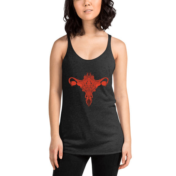 Death Metal Uterus, Ladies Racerback Tank Top, Black