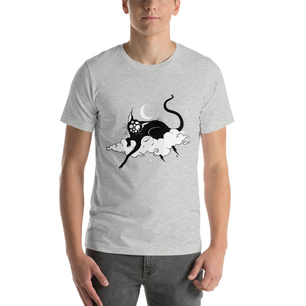 Black Cat, Unisex T-Shirt, Athletic Heather