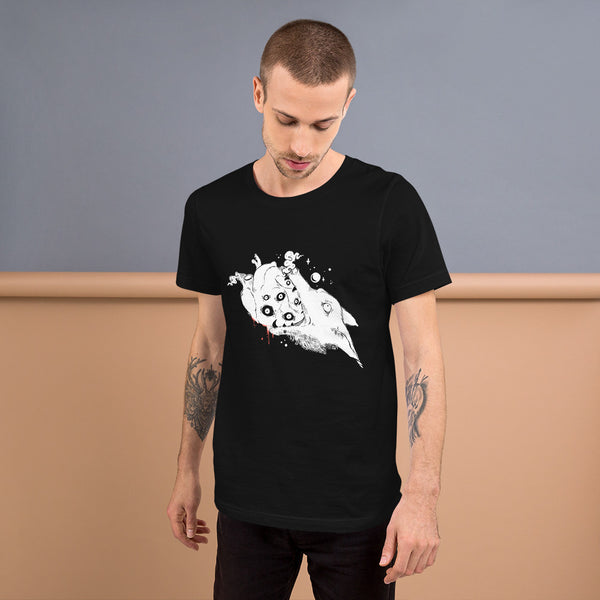 Wolf & Anatomical Heart, Unisex T-Shirt, Black