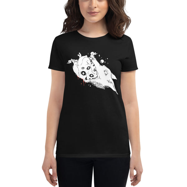 Wolf Eating Anatomical Heart, Ladies T-Shirt, Black
