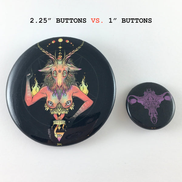 Baphomet Button, Gothic Accessories