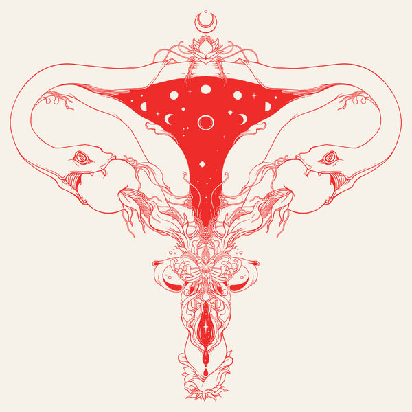Snake Uterus Lilith, Outlines, Matte Art Print Poster