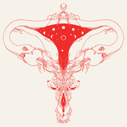 Snake Uterus Lilith, Outlines, Matte Art Print Poster