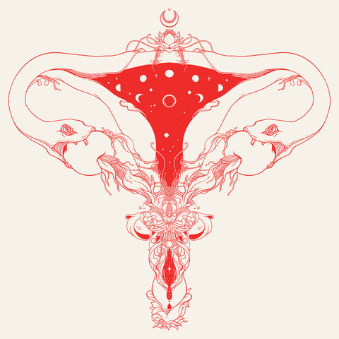 Snake Uterus Lilith, Outlines, Matte Art Print Poster