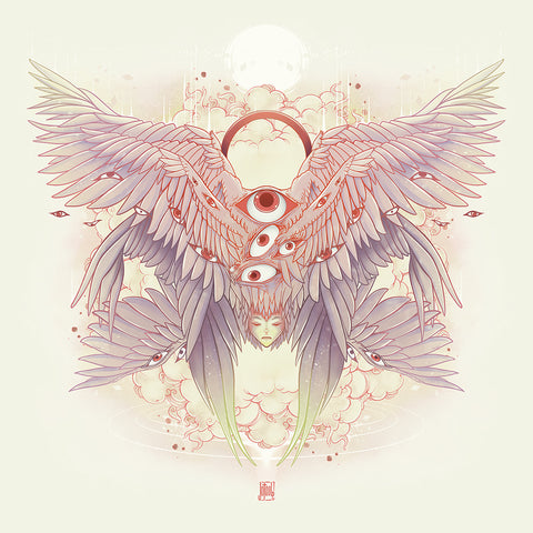 Biblically Accurate Angel, Seraph Art Print, Weirdcore Decor